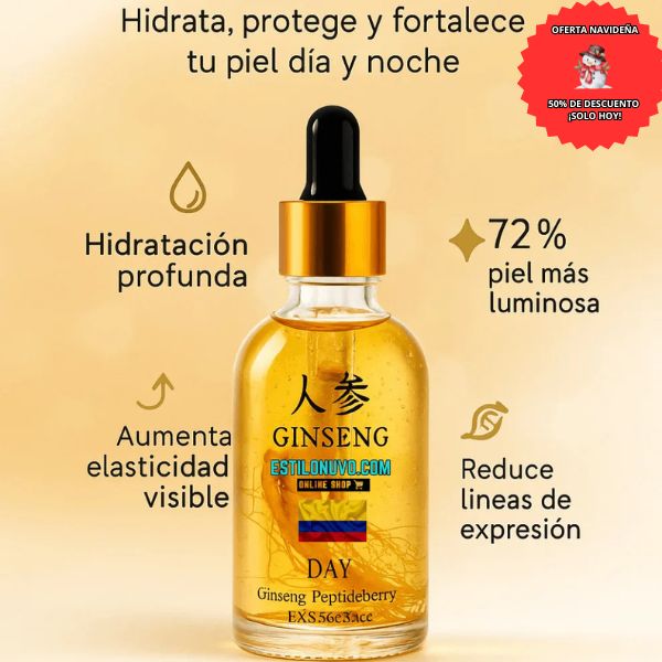 ¡Tu piel más joven desde hoy! ✨ SÉRUM+GINSENG 24K™ Día y Noche 💖