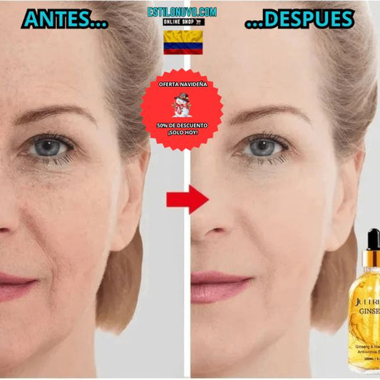 ¡Tu piel más joven desde hoy! ✨ SÉRUM+GINSENG 24K™ Día y Noche 💖