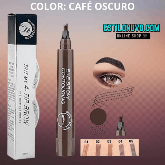 Lápiz De Cejas Líquido™ 4 Puntas Color Café Oscuro