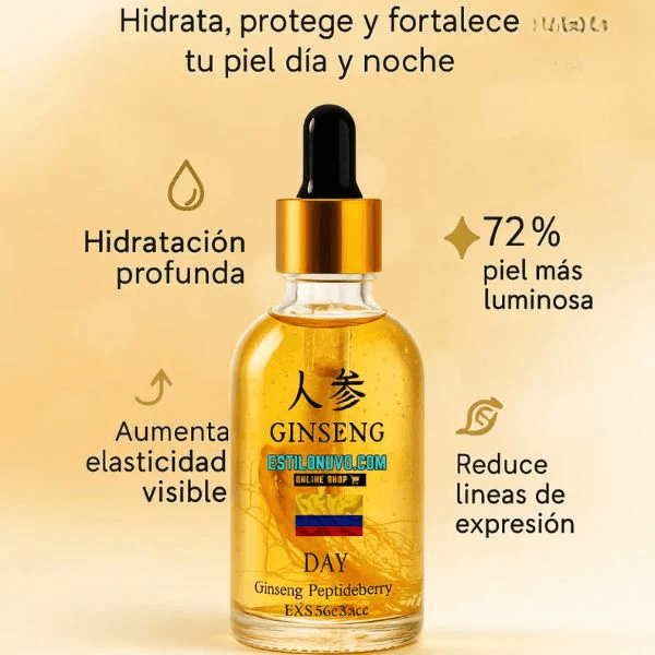 ¡Tu piel más joven desde hoy! ✨ SÉRUM+GINSENG 24K™ Día y Noche 💖