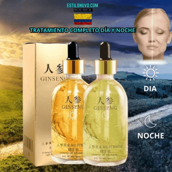 ¡Tu piel más joven desde hoy! ✨ SÉRUM+GINSENG 24K™ Día y Noche 💖